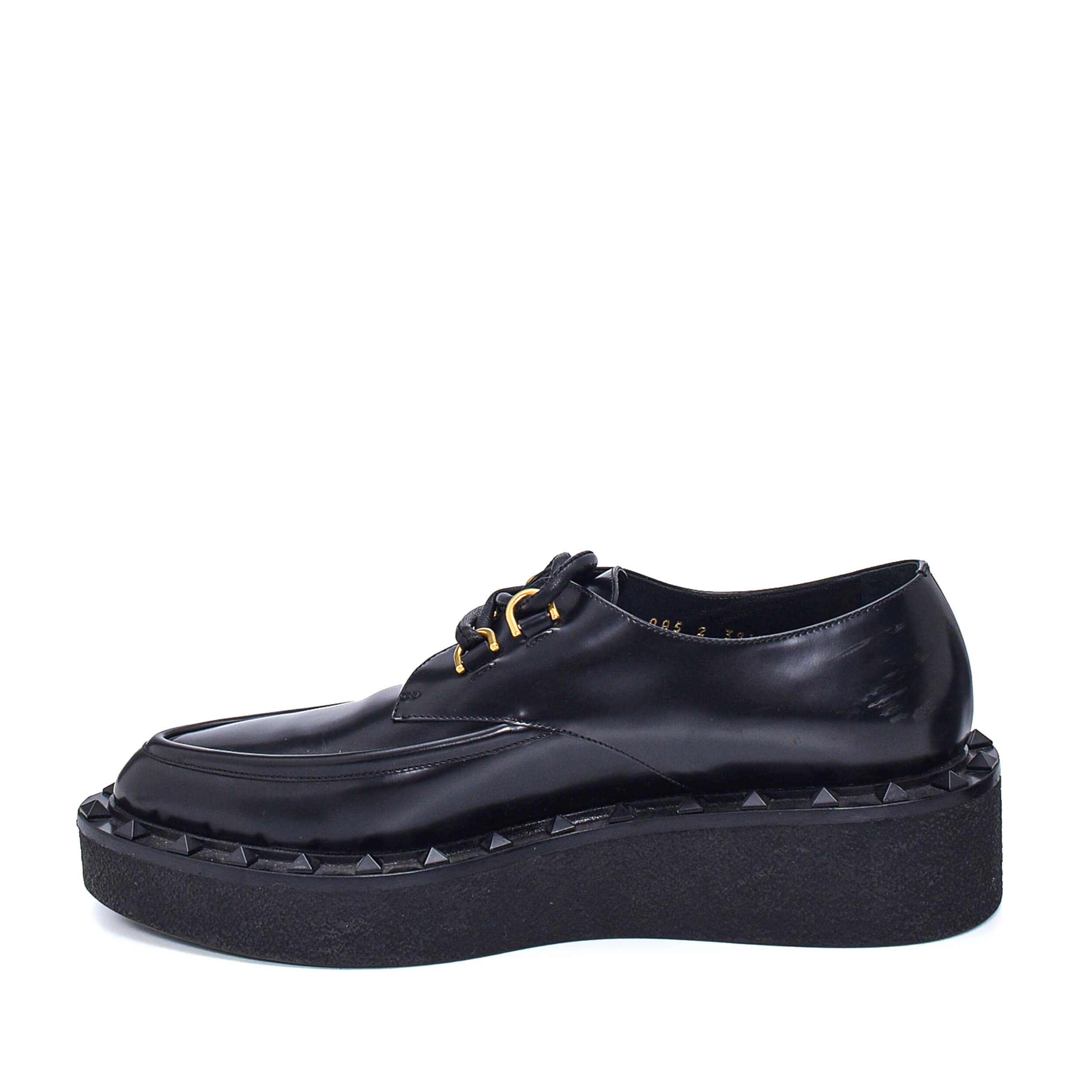 Valentino - Black Leather Lace Up Loafer